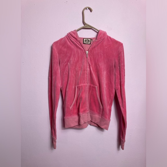 Juicy Couture Pink Hoodie Silver Logo Back Medium - Picture 6 of 6